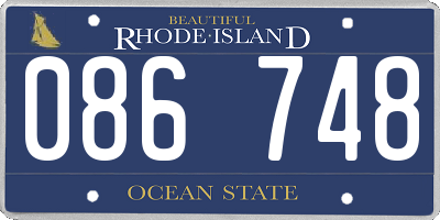 RI license plate 086748