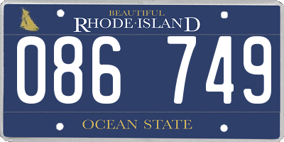 RI license plate 086749