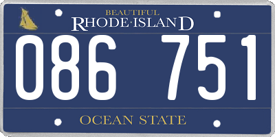 RI license plate 086751