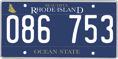 RI license plate 086753