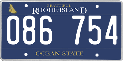 RI license plate 086754