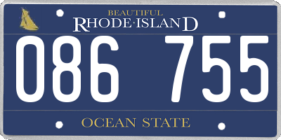 RI license plate 086755