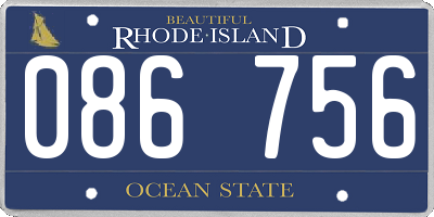 RI license plate 086756