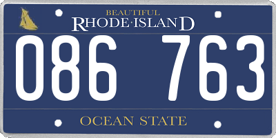 RI license plate 086763