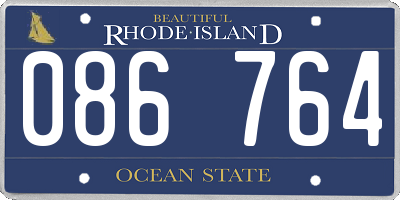 RI license plate 086764