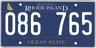 RI license plate 086765
