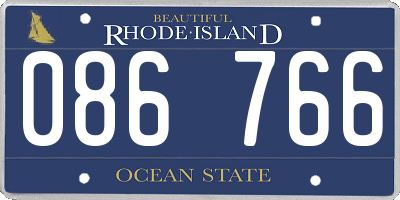 RI license plate 086766