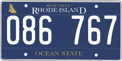 RI license plate 086767