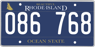 RI license plate 086768