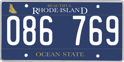 RI license plate 086769