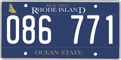 RI license plate 086771