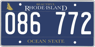 RI license plate 086772
