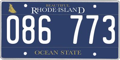 RI license plate 086773