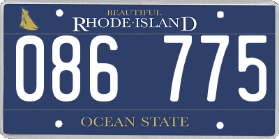 RI license plate 086775