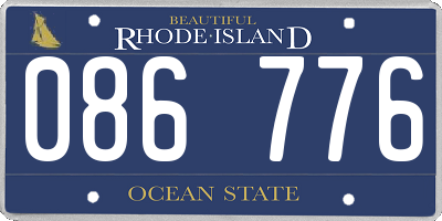 RI license plate 086776