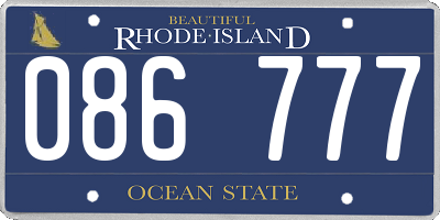 RI license plate 086777