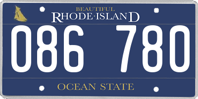 RI license plate 086780