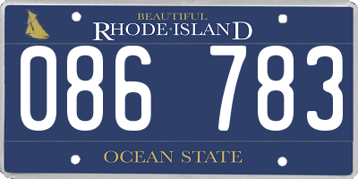 RI license plate 086783