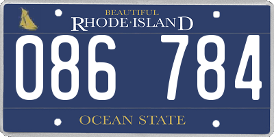 RI license plate 086784