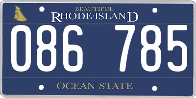 RI license plate 086785