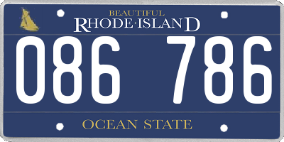 RI license plate 086786