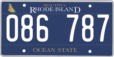RI license plate 086787