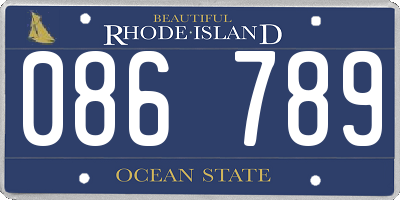 RI license plate 086789
