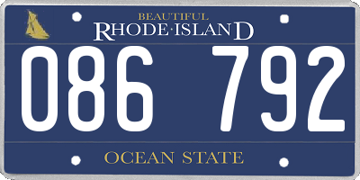 RI license plate 086792