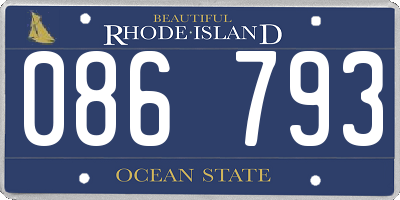 RI license plate 086793