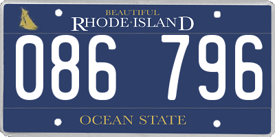 RI license plate 086796
