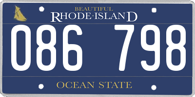 RI license plate 086798