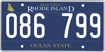 RI license plate 086799