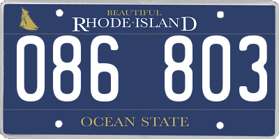 RI license plate 086803