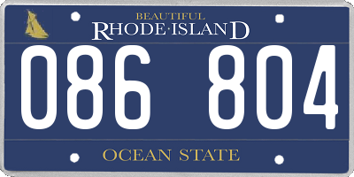 RI license plate 086804