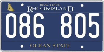 RI license plate 086805