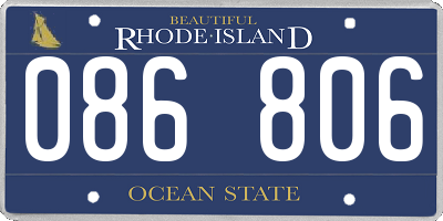 RI license plate 086806