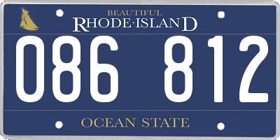 RI license plate 086812