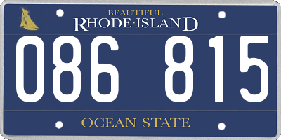 RI license plate 086815