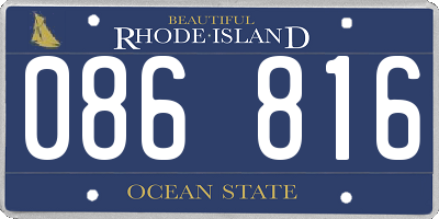 RI license plate 086816