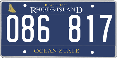 RI license plate 086817