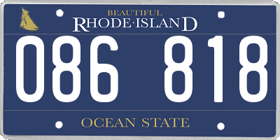 RI license plate 086818