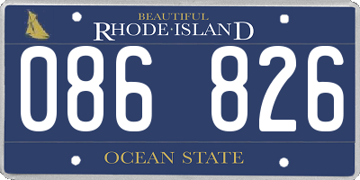 RI license plate 086826