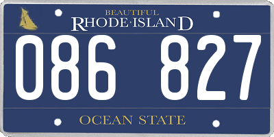 RI license plate 086827