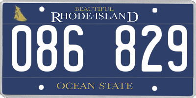 RI license plate 086829