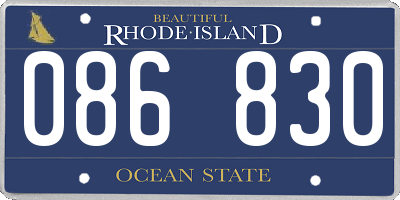 RI license plate 086830