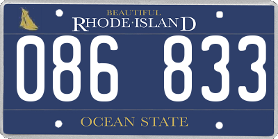 RI license plate 086833
