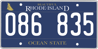 RI license plate 086835