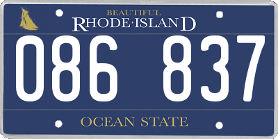 RI license plate 086837