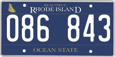 RI license plate 086843
