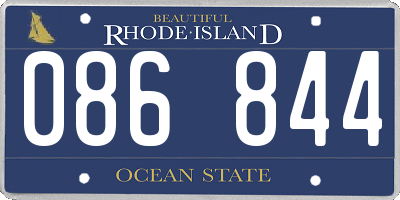 RI license plate 086844